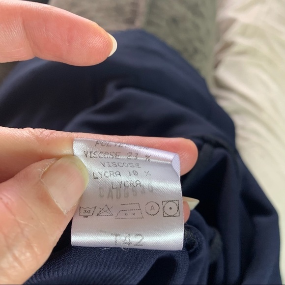 Orna Farho Dark Navy Blue Sequinned Halter Dress - Picture 11 of 13